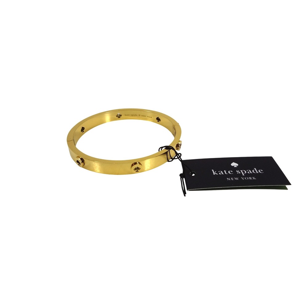 Kate Spade New York Spot The Spade Gold Tone Hinged Bangle Bracelet KE759 NEW